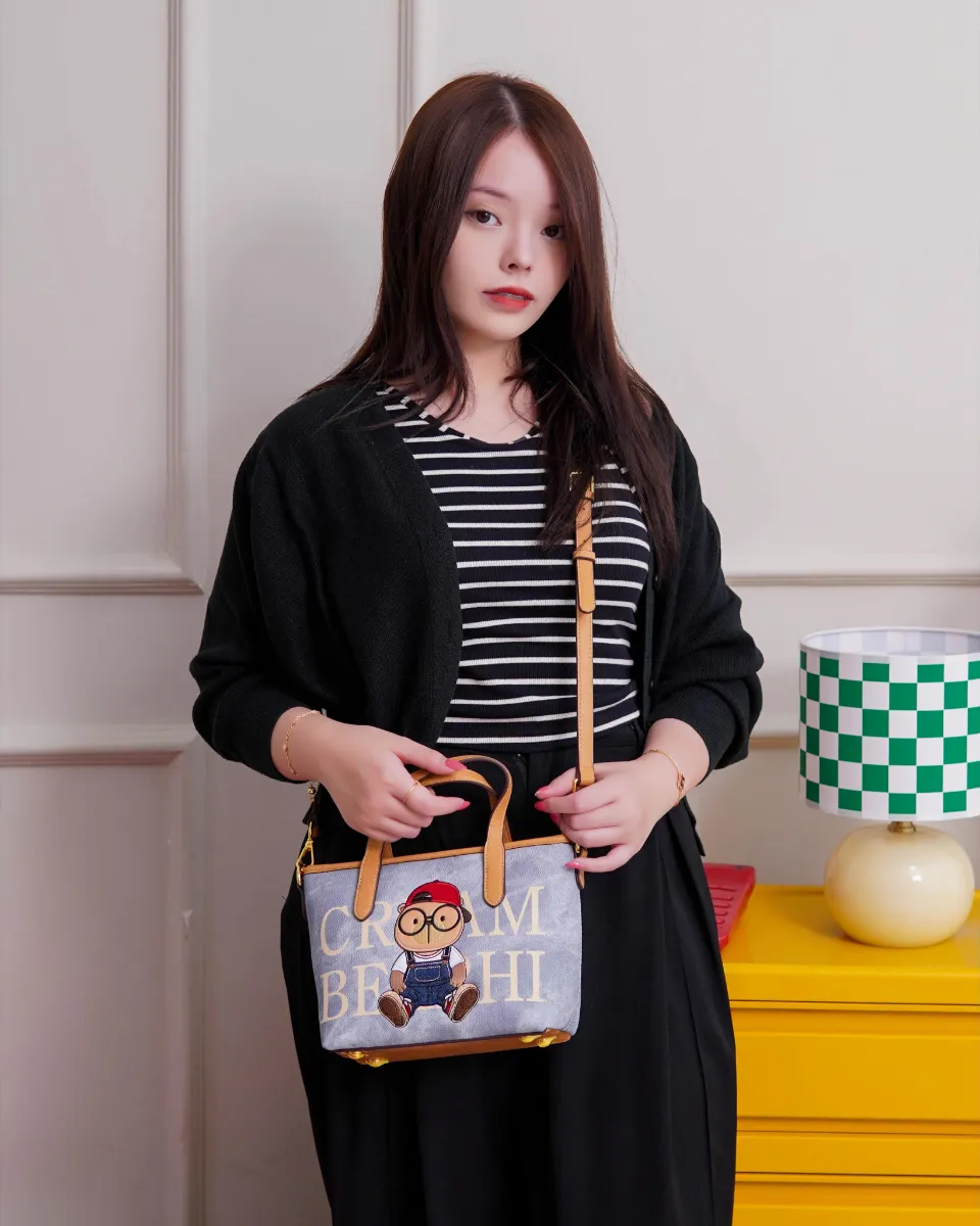 ✨ Mini Tote & Crossbody Cream Bear "Hi Bear" 🐻👜 ✨ Mini Tote & Crossbody Cream Bear "Hi Bear" 🐻👜